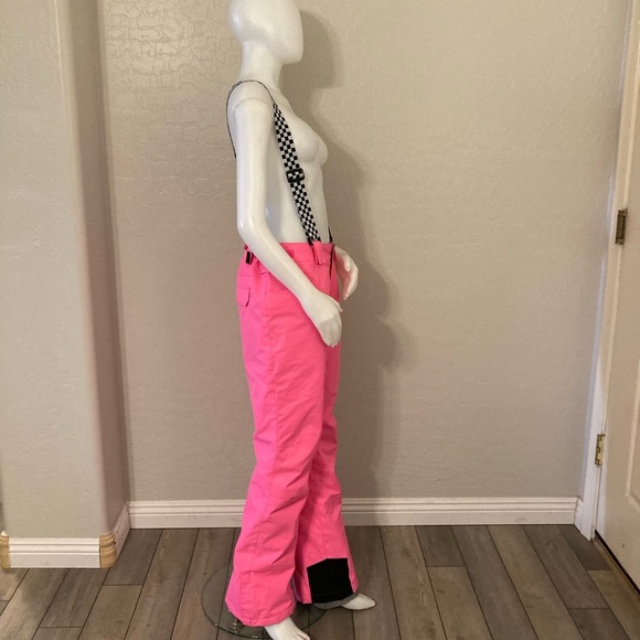 Women's SMN Highland Bib Ski Pants Neon Pink - Picture 9 of 16